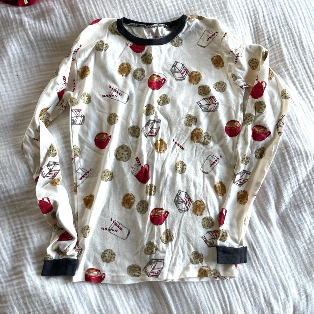 • Burt’s Bees Cozy Kids Pajamas with Milk and Cookies Print size 14 • - Picture 2 of 2